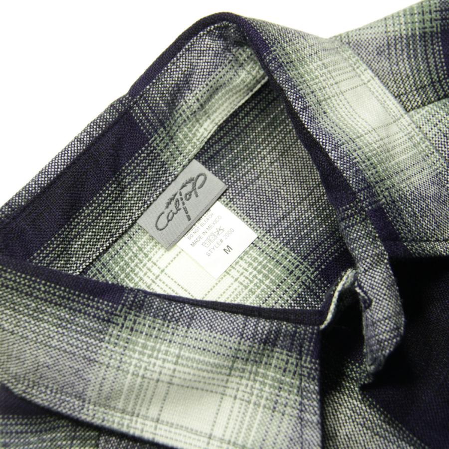 キャルトップ 長袖シャツ メンズ 正規品 CALTOP ACRYLIC OMBRE CHECK LONG SLEEVE SHIRTS 長袖 チェックシャツ ネルシャツ 2000LS NAVY / IVORY |  | 08