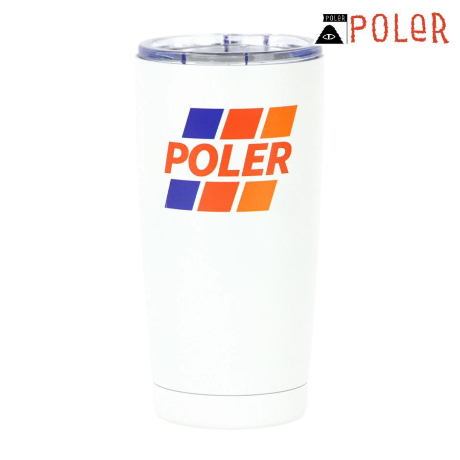 ポーラー タンブラー メンズ レディース 正規販売店 POLER アウトドア 水筒 蓋つき POLER 20 OZ TUMBLER TRD WHITE 22 クリスマス プレゼント ラッピング | POLeR