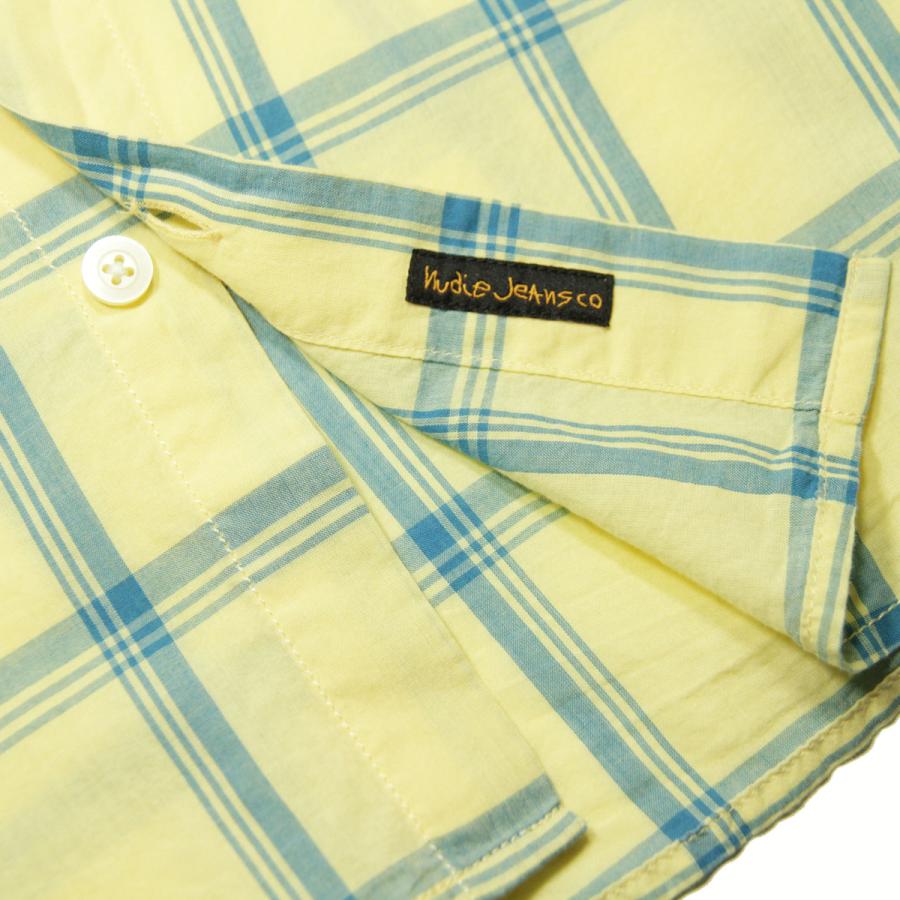 ヌーディージーンズ チェックシャツ メンズ 正規販売店 Nudie Jeans 長袖 ボタンダウン カジュアルシャツ CHUCK CHECK SHIRT 140666 Y20 PALE GREEN｜mixon｜08