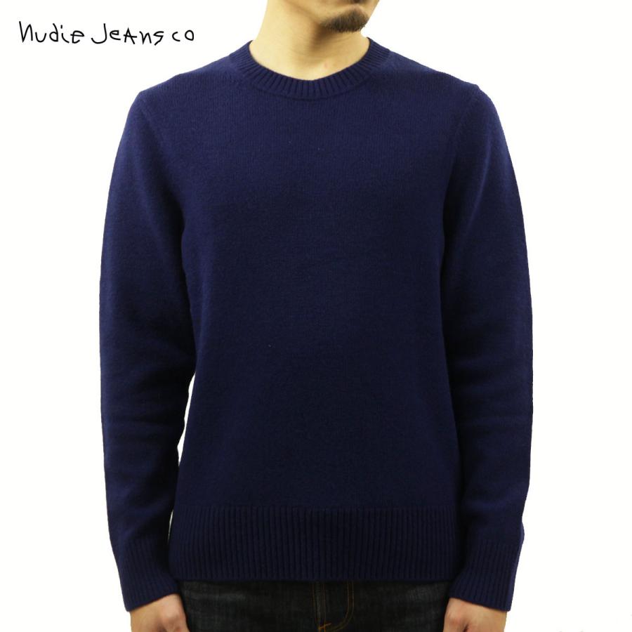 ヌーディージーンズ セーター メンズ 正規販売店 Nudie Jeans 長袖 プルオーバー クルーネック ウール ニット HAMPUS WOOL SWEATER 150479 P12 BLUEBERRY