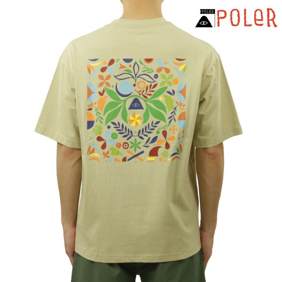 ポーラー メンズ 半袖Tシャツ 正規販売店 POLER バックプリント クルーネック RAINBRO RELAX FIT TEE D MCV0053-MGRY MOSS GRAY | POLeR