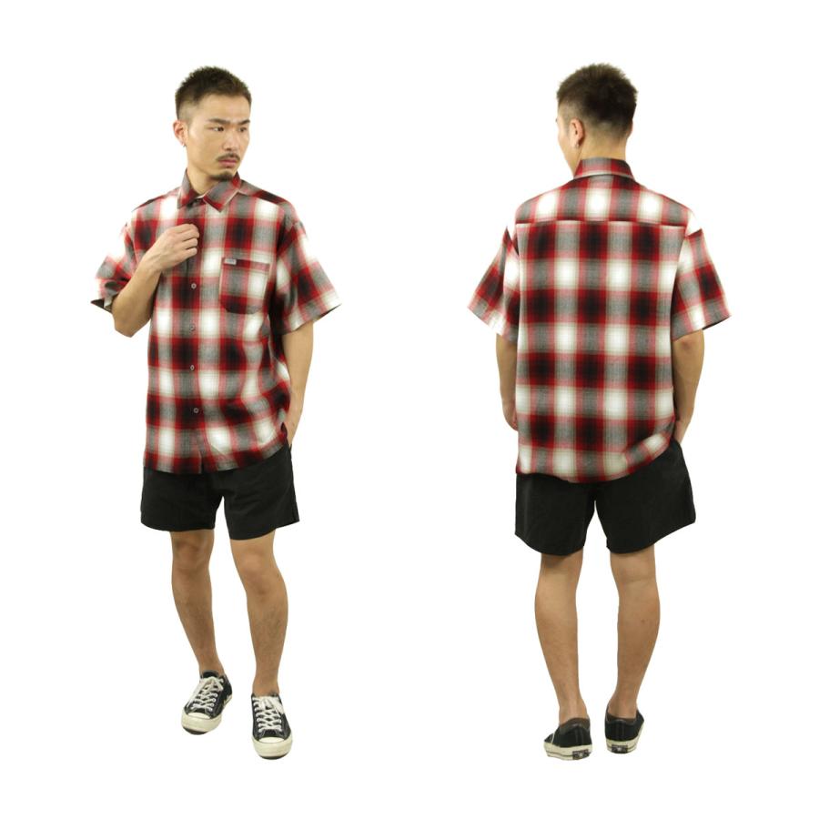 【ボーナスストア 誰でも+5% 8/7 0:00〜8/9 23:59】 キャルトップ メンズ 半袖シャツ 正規品 CALTOP CALTOP ACRYLIC OMBRE CHECK SHORT SLEEVE SHIRTS RED/0 |  | 10