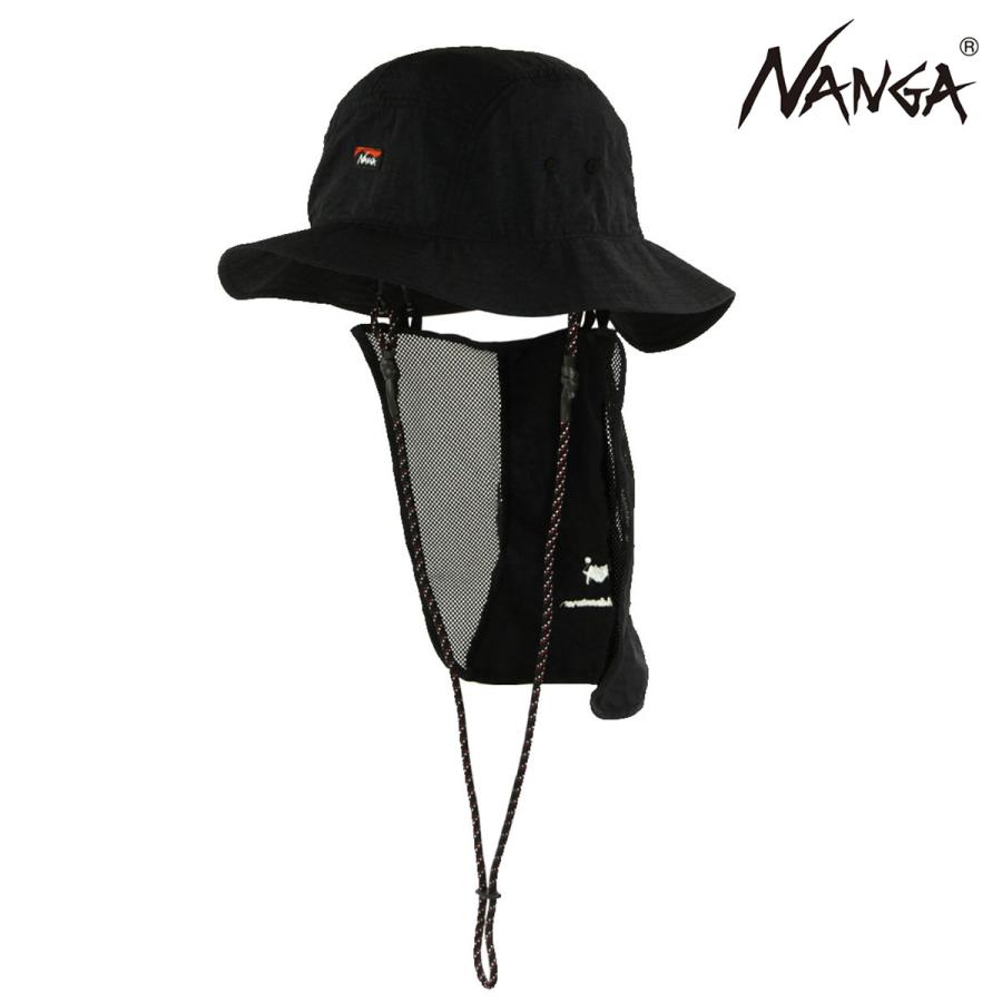 ナンガ メンズ レディース ハット 正規販売店 NANGA ナイロン サンシェードハット 帽子 NYLON TUSSER SUNSHADE HAT NA2221-3B501 BLACK | NANGA