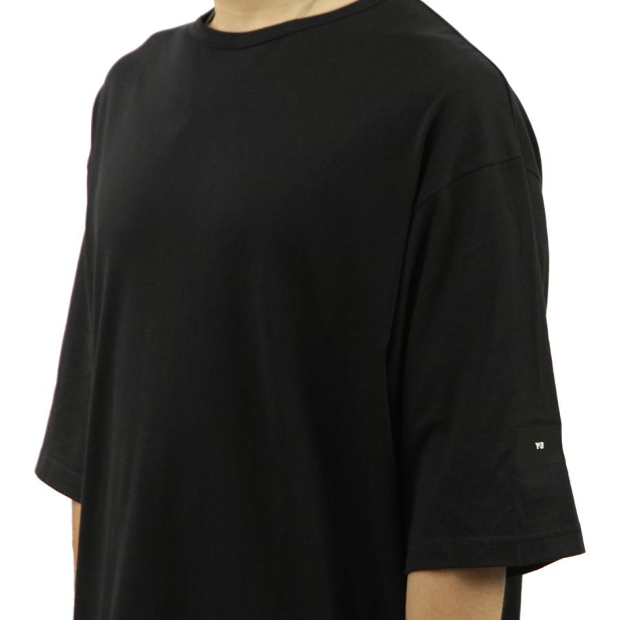 ワイスリー メンズ 半袖Tシャツ 正規品 Y-3 コットン クルーネック ロゴ LOOSE FIT BOXY SHORT SLEEVE TEE H44790 BLACK 父の日 プレゼント ラッピングの画像