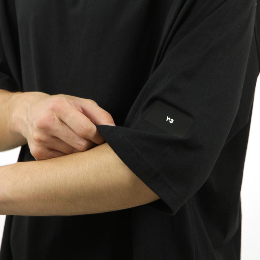 ワイスリー メンズ 半袖Tシャツ 正規品 Y-3 コットン クルーネック ロゴ LOOSE FIT BOXY SHORT SLEEVE TEE H44790 BLACK 父の日 プレゼント ラッピングの画像