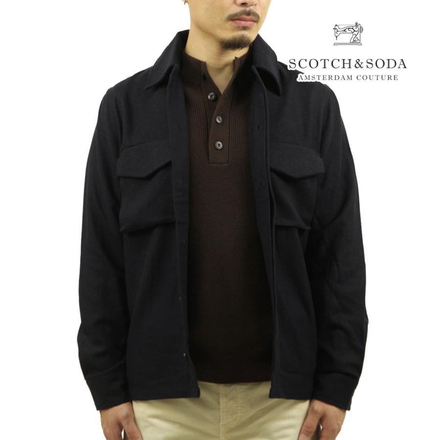 スコッチアンドソーダ メンズ シャツジャケット 正規販売店 SCOTCH＆SODA アウター 長袖 ボタンダウン RELAXED OVERSHIRT CONTAINS 163240 0093 MIDNGHT クリスマス プレゼント ラッピング SCOTCH＆SODA（スコッチアンドソーダ） メンズ シャツジャケット 正規