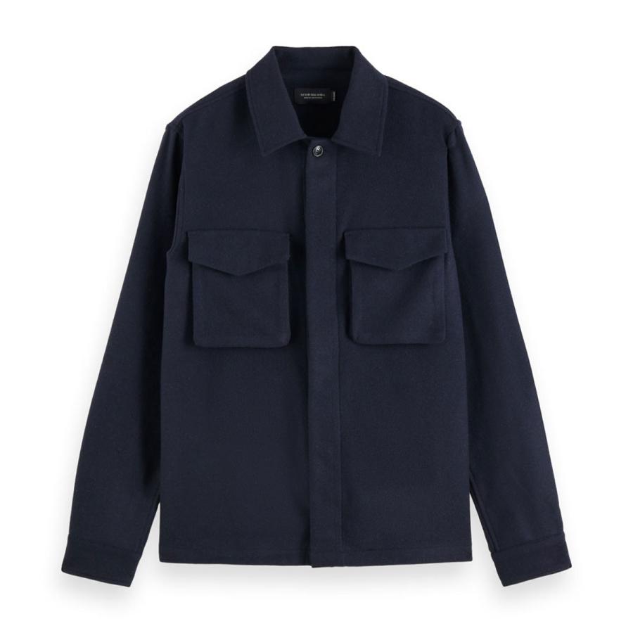 スコッチアンドソーダ メンズ シャツジャケット 正規販売店 SCOTCH＆SODA アウター 長袖 ボタンダウン RELAXED OVERSHIRT CONTAINS 163240 0093 MIDNGHT クリスマス プレゼント ラッピング SCOTCH＆SODA（スコッチアンドソーダ） メンズ シャツジャケット 正規