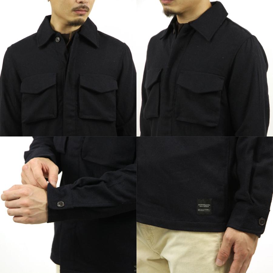 スコッチアンドソーダ メンズ シャツジャケット 正規販売店 SCOTCH＆SODA アウター 長袖 ボタンダウン RELAXED OVERSHIRT CONTAINS 163240 0093 MIDNGHT クリスマス プレゼント ラッピング SCOTCH＆SODA（スコッチアンドソーダ） メンズ シャツジャケット 正規