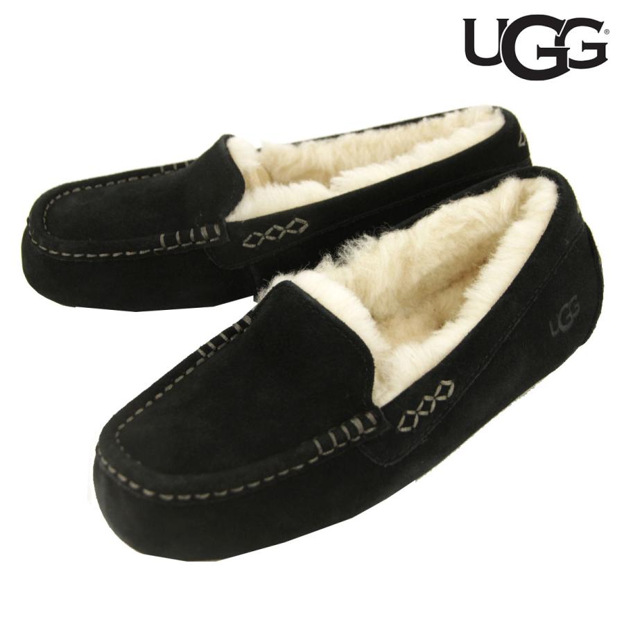 ファー モカシン UGG 黒 ポンポン シューズ ファー モカシン UGG 黒 ポンポン シューズ