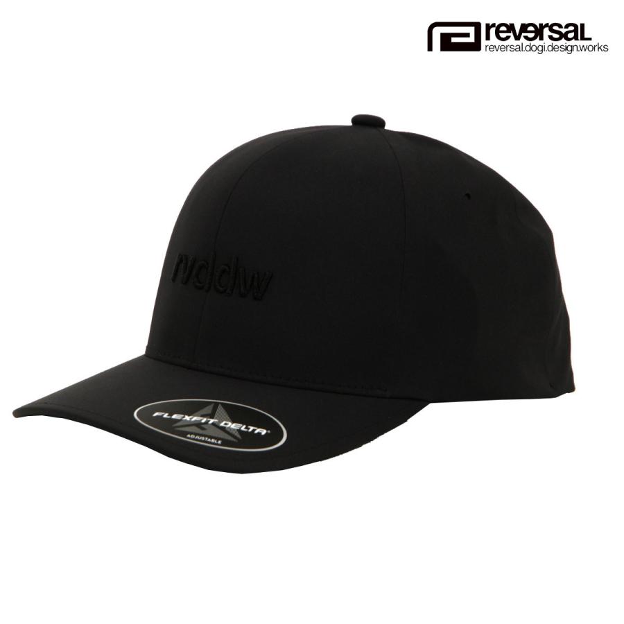 リバーサル メンズ レディース 帽子 正規販売店 REVERSAL ロゴ キャップ FLEXFIT DELTA ADJUSTABLE CAP 180A RVFT002-BK BLACK | reversal