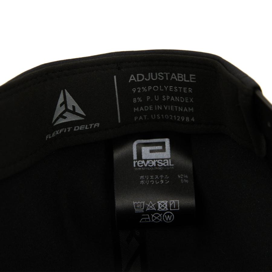 リバーサル メンズ レディース 帽子 正規販売店 REVERSAL ロゴ キャップ FLEXFIT DELTA ADJUSTABLE CAP 180A RVFT002-BK BLACK | reversal | 09