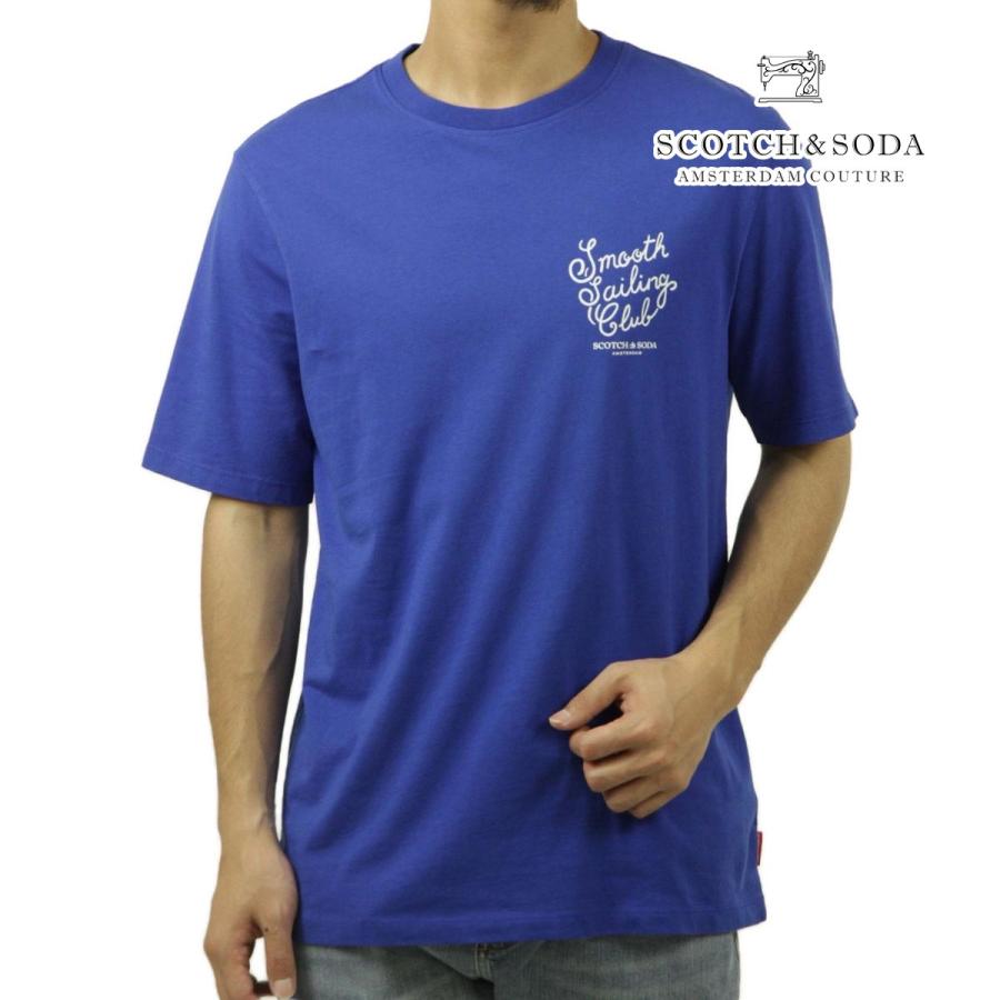 スコッチアンドソーダ メンズ 半袖Tシャツ 正規販売店 SCOTCH＆SODA クルーネック LEFT CHEST ARTWORK T-SHIRT P 175564 3580 14416 65 BOAT BLUE | SCOTCH＆SODA