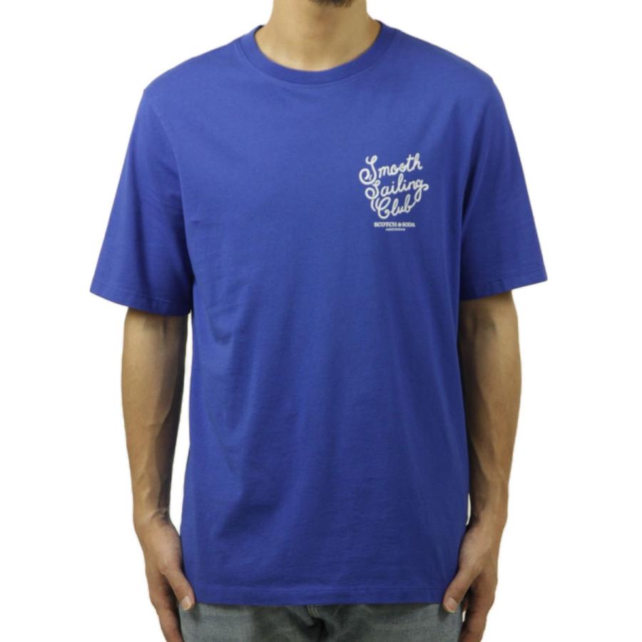 スコッチアンドソーダ メンズ 半袖Tシャツ 正規販売店 SCOTCH＆SODA クルーネック LEFT CHEST ARTWORK T-SHIRT P 175564 3580 14416 65 BOAT BLUE | SCOTCH＆SODA | 01
