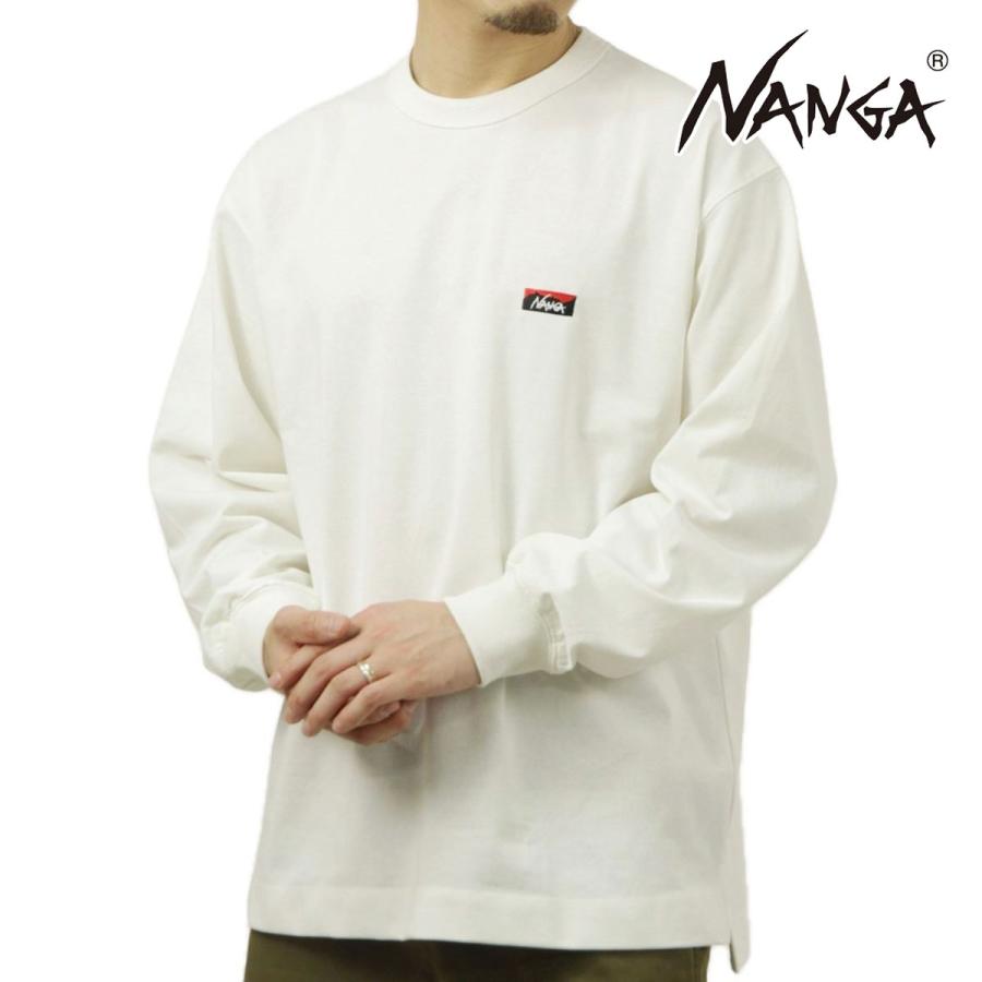 ナンガ メンズ 長袖Tシャツ 正規販売店 NANGA ワンポイント ロゴ ロンT ECO HYBRID BOX LOGO EMBROIDERY LONG SLEEV バレンタイン プレゼント ラッピング | NANGA