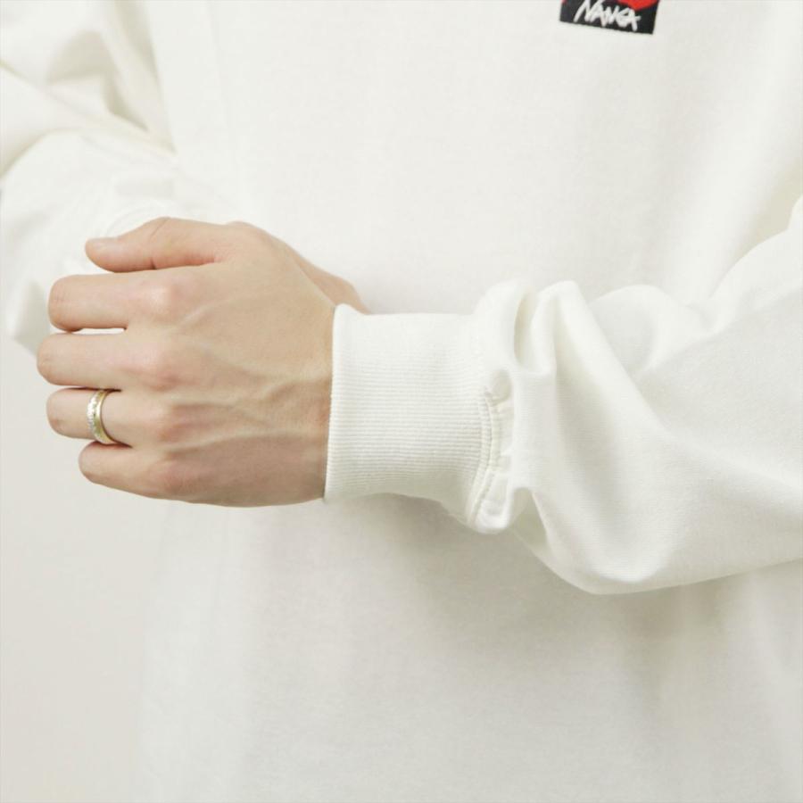 ナンガ メンズ 長袖Tシャツ 正規販売店 NANGA ワンポイント ロゴ ロンT ECO HYBRID BOX LOGO EMBROIDERY LONG SLEEV バレンタイン プレゼント ラッピング | NANGA | 06