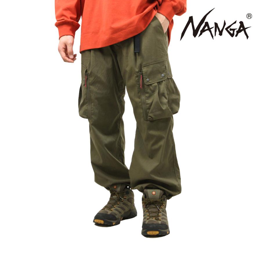 ナンガ メンズ カーゴパンツ 正規販売店 NANGA ボトムス 難燃素材 HINOC TAKIBI RIPSTOP FIELD CARGO PANTS AMG NW2411-1I700-A ARMY GREEN | NANGA