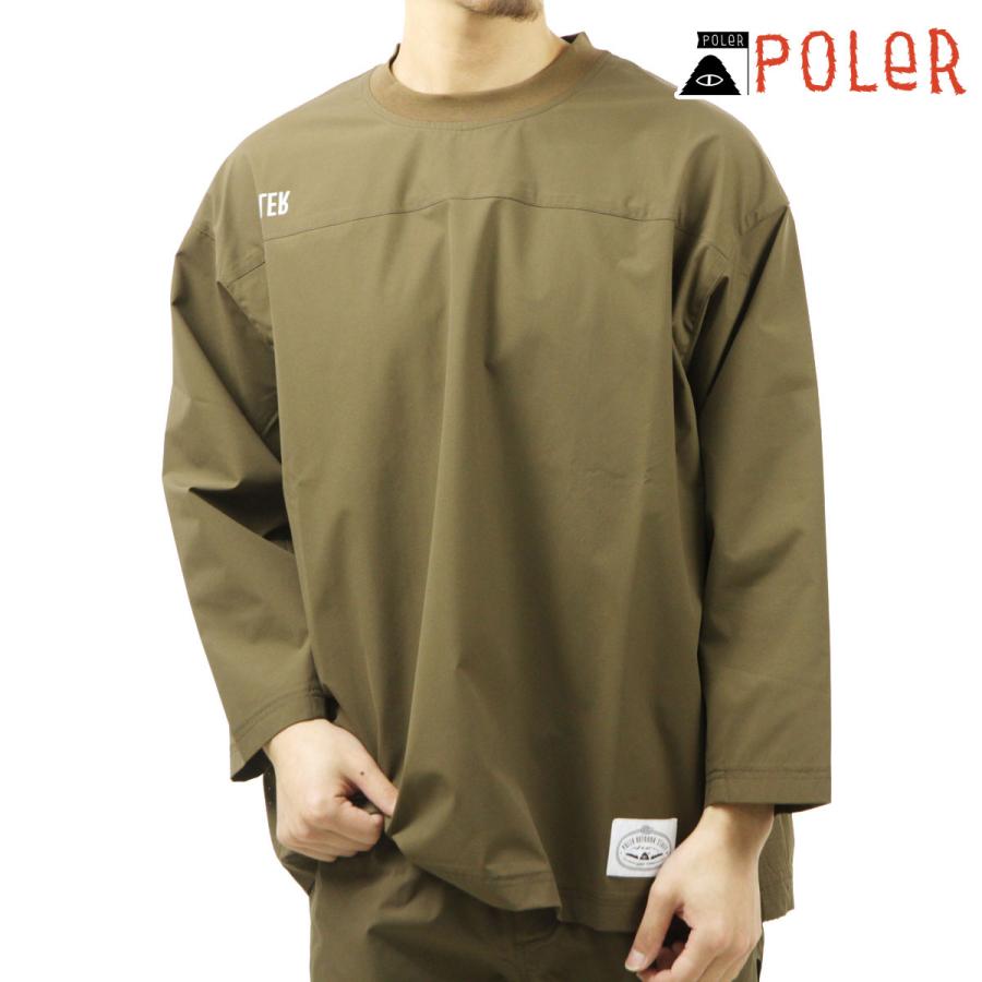 ポーラー メンズ 七分袖Tシャツ 正規販売店 POLER クルーネック ドライTシャツ RELOP 2 DRY FOOTBALL SHIRT DC 241MCV0076-BRN BROWN | POLeR