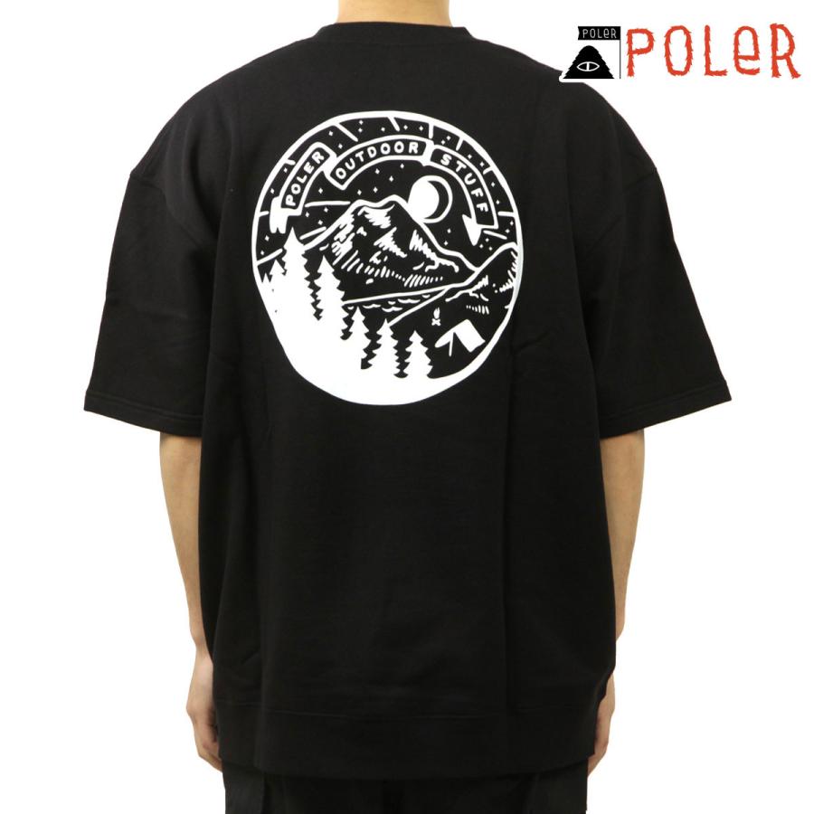 ポーラー メンズ 半袖Tシャツ 正規販売店 POLER クルーネック バックプリント CAMPTIME BAGGY S/S CREW DC 241MCV0175-BLK BLACK | POLeR