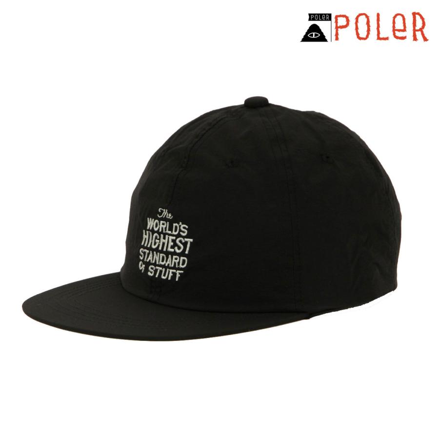 ポーラー メンズ レディース キャップ 正規販売店 POLER 帽子 6パネルキャップ HIGHEST EMB 6P CAP DC 241MCV0269-BLK BLACK | POLeR