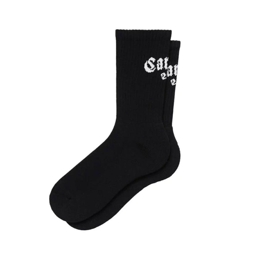 カーハート メンズ レディース 靴下 正規品 CARHARTT WIP アンダーウェア クルーソックス ONYX SOCKS BLACK / WHITE I032862｜mixon｜02