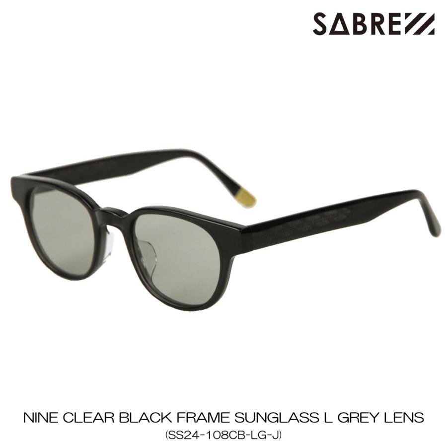 セイバー メンズ レディース サングラス 正規販売店 SABRE めがね ナイン NINE CLEAR BLACK FRAME SUNGLASS L GREY LENS SS24-108CB-LG-J | SABRE