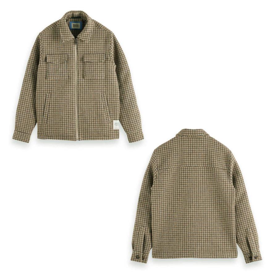 スコッチアンドソーダ メンズ シャツジャケット 正規販売店 SCOTCH＆SODA チェック柄 WOOL BLEND ZIP-THRU OVERSHIRT JACKET D 179000 21807 BROWN CHECK | SCOTCH＆SODA | 04
