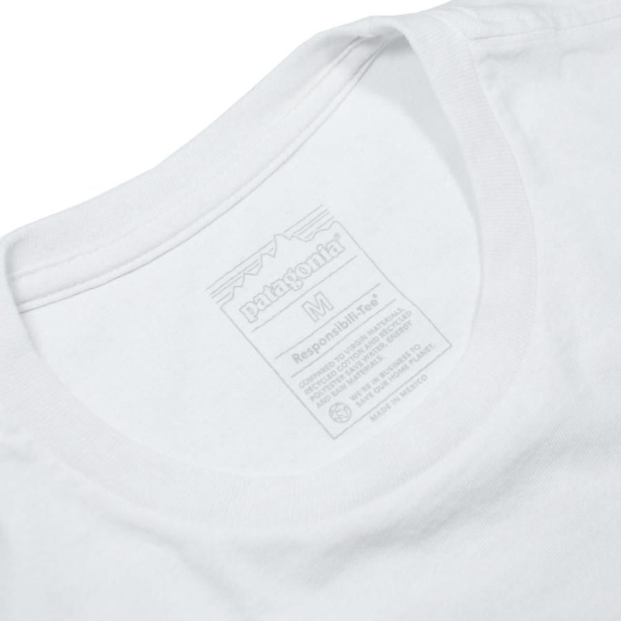 パタゴニア メンズ 半袖Tシャツ 正規品 patagonia クルーネック ロゴ バックプリント P-6 LOGO RESPONSIBILI-TEE 38504 WHI WHITE | patagonia | 08