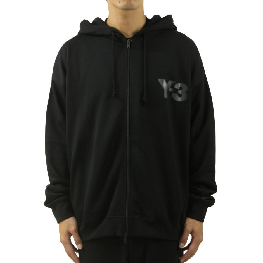 Y-3 バックロゴ ジップ フーディー ワイスリー パーカー ブラック Y-3 ワイスリー メンズ ジップアップパーカー 正規品 ロゴ フーディー