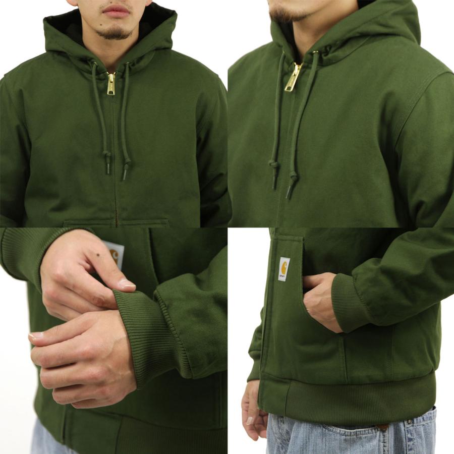 Carhartt フード付きジップアップジャケット ダークグリーン Carhartt（カーハート） メンズ アクティブジャケット 正規品 CARHARTT