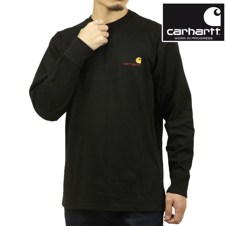 カーハート メンズ 長袖Tシャツ 正規品 CARHARTT WIP クルーネック ロゴ ロンT LONG SLEEVE AMERICAN SCRIPT T-SHIRT BLACK I029955 89XX | Carhartt