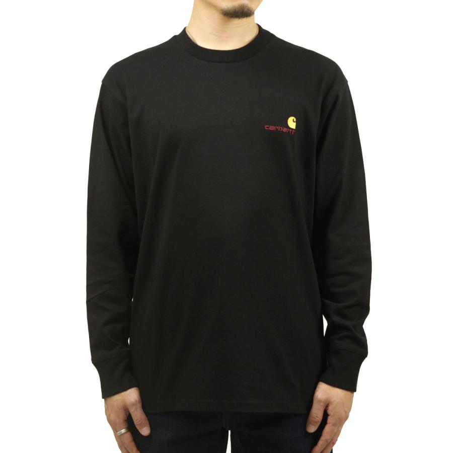 カーハート メンズ 長袖Tシャツ 正規品 CARHARTT WIP クルーネック ロゴ ロンT LONG SLEEVE AMERICAN SCRIPT T-SHIRT BLACK I029955 89XX | Carhartt | 01