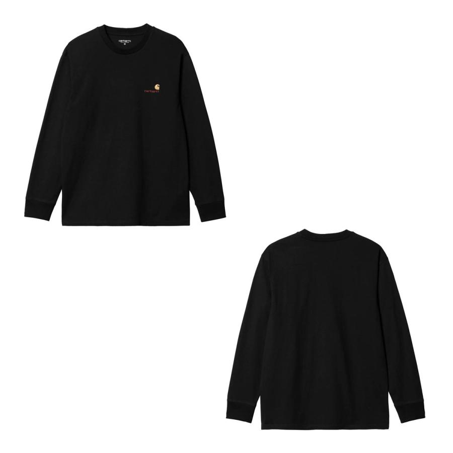 カーハート メンズ 長袖Tシャツ 正規品 CARHARTT WIP クルーネック ロゴ ロンT LONG SLEEVE AMERICAN SCRIPT T-SHIRT BLACK I029955 89XX | Carhartt | 04