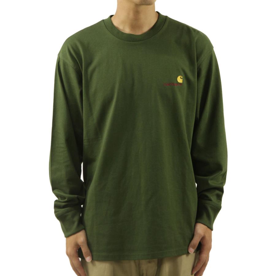 【ボーナスストア 誰でも+5% 4/15 0:00〜4/15 23:59】 カーハート メンズ 長袖Tシャツ 正規品 CARHARTT WIP クルーネック ロゴ ロンT LONG SLEEVE AMERICAN | Carhartt | 01