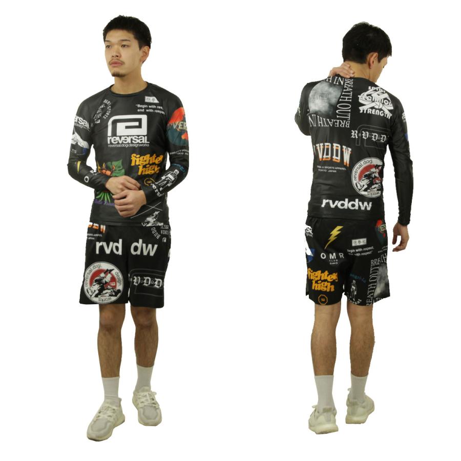 リバーサル メンズ 長袖ラッシュガード 正規販売店 REVERSAL クルーネック ロングスリーブ ALL STAR LONG RASH GUARD 黒 r 父の日 プレゼント ラッピング_10