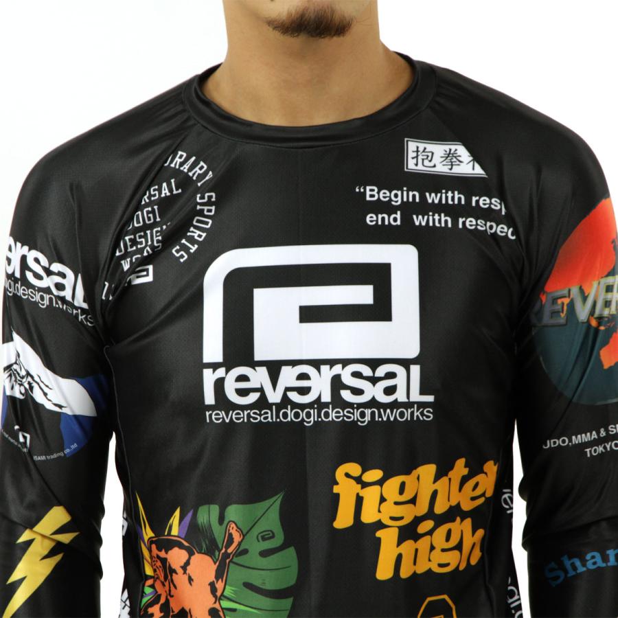 リバーサル メンズ 長袖ラッシュガード 正規販売店 REVERSAL クルーネック ロングスリーブ ALL STAR LONG RASH GUARD 黒 r 父の日 プレゼント ラッピング_4