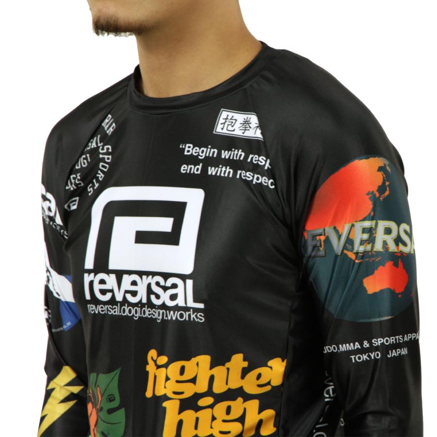 リバーサル メンズ 長袖ラッシュガード 正規販売店 REVERSAL クルーネック ロングスリーブ ALL STAR LONG RASH GUARD 黒 r 父の日 プレゼント ラッピング_5
