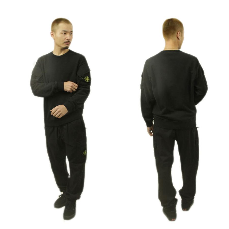 ストーンアイランド メンズ スウェット 正規品 STONE ISLAND コットン トレーナー BRUSHED ORGANIC COTTON FLEECE SWEATSHIRT S0A20 6100008 V0029 BLACKの画像