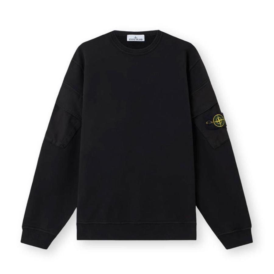ストーンアイランド メンズ スウェット 正規品 STONE ISLAND コットン トレーナー BRUSHED ORGANIC COTTON FLEECE SWEATSHIRT S0A20 6100008 V0029 BLACKの画像