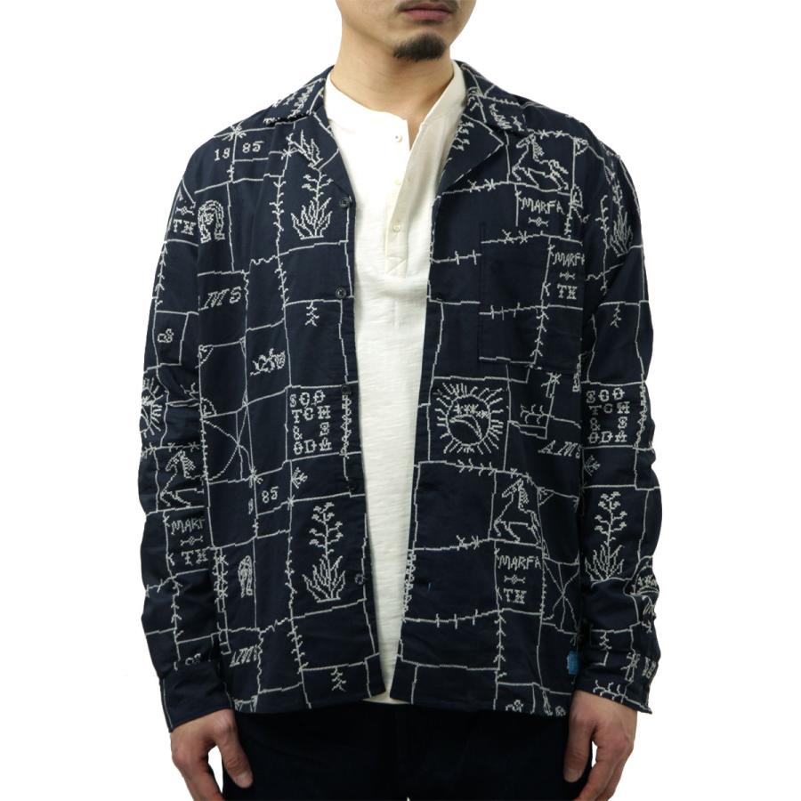 スコッチアンドソーダ メンズ 開襟シャツ 正規販売店 SCOTCH&SODA 長袖 ALLOVER EMBROIDERED SHIRT MARFA CROSS STITCH CA 父の日 プレゼント ラッピングの画像