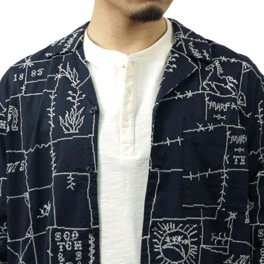 スコッチアンドソーダ メンズ 開襟シャツ 正規販売店 SCOTCH&SODA 長袖 ALLOVER EMBROIDERED SHIRT MARFA CROSS STITCH CA 父の日 プレゼント ラッピングの画像