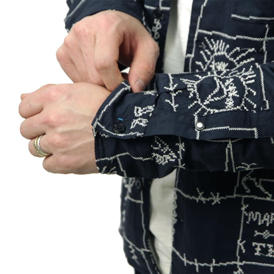 スコッチアンドソーダ メンズ 開襟シャツ 正規販売店 SCOTCH&SODA 長袖 ALLOVER EMBROIDERED SHIRT MARFA CROSS STITCH CA 父の日 プレゼント ラッピングの画像