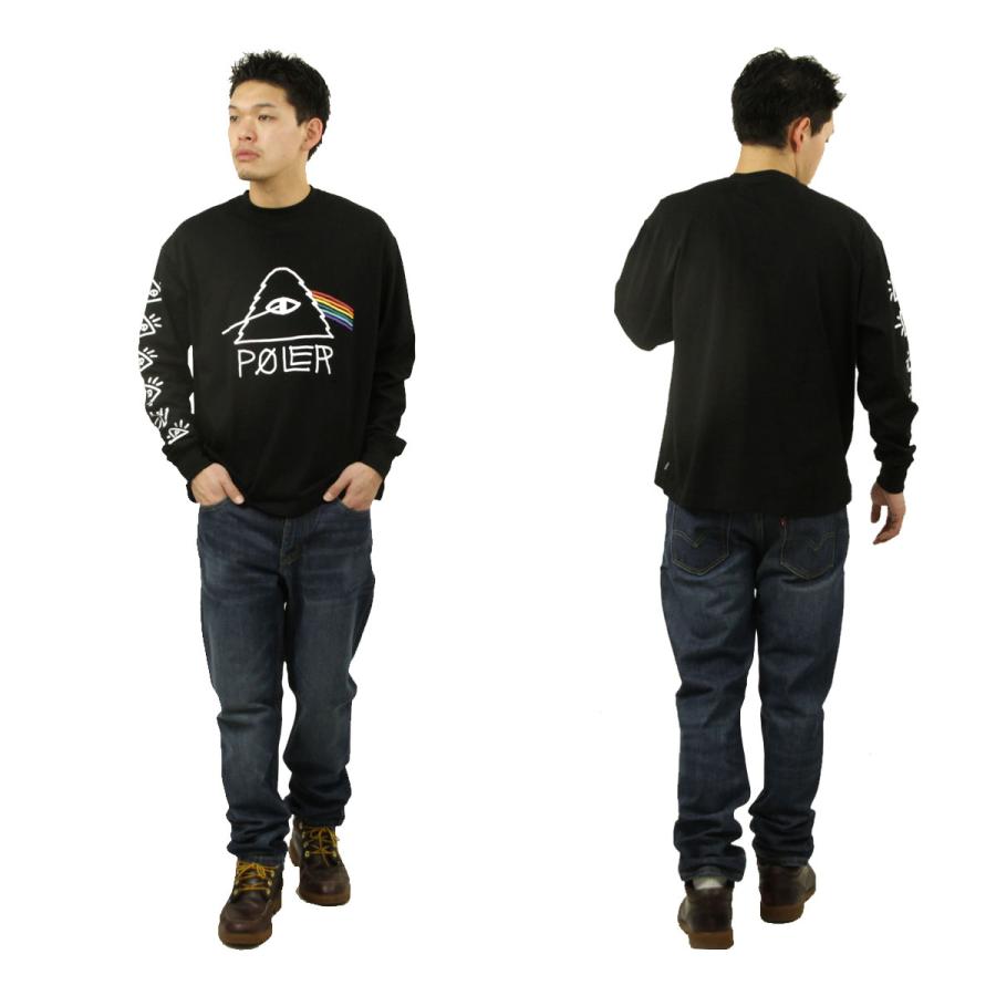 ポーラー メンズ 長袖Tシャツ 正規販売店 POLER クルーネック ロゴ 袖プリント PSYCHEDELIC RELAX FIT L/S TEE BLACK MCV0067 | POLeR | 10