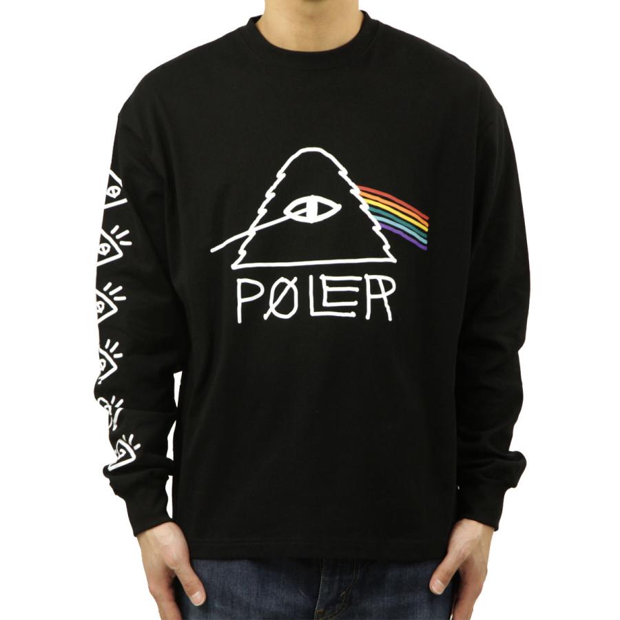 ポーラー メンズ 長袖Tシャツ 正規販売店 POLER クルーネック ロゴ 袖プリント PSYCHEDELIC RELAX FIT L/S TEE BLACK MCV0067 | POLeR | 01