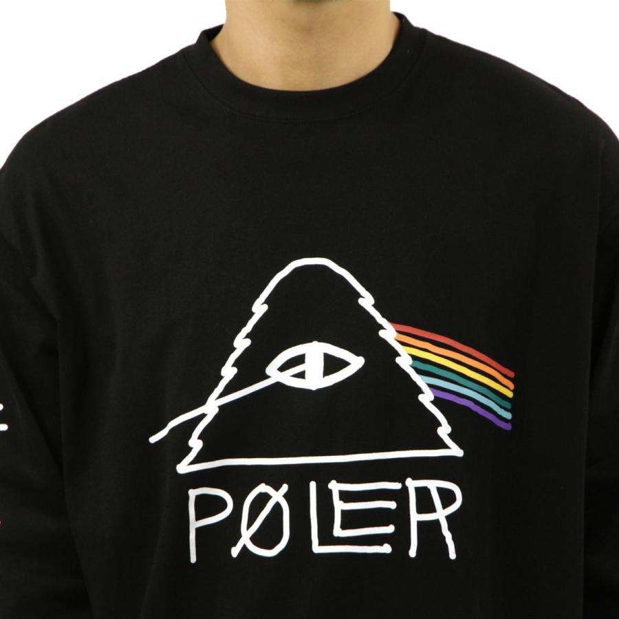 ポーラー メンズ 長袖Tシャツ 正規販売店 POLER クルーネック ロゴ 袖プリント PSYCHEDELIC RELAX FIT L/S TEE BLACK MCV0067 | POLeR | 04