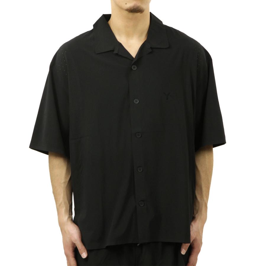 ワイスリー メンズ 半袖シャツ 正規品 Y-3 ボタンダウン ロゴ カジュアルシャツ M LT WOV SHIRT BLACK KF6044 父の日 プレゼント ラッピングの画像