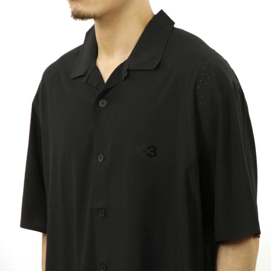 ワイスリー メンズ 半袖シャツ 正規品 Y-3 ボタンダウン ロゴ カジュアルシャツ M LT WOV SHIRT BLACK KF6044 父の日 プレゼント ラッピングの画像