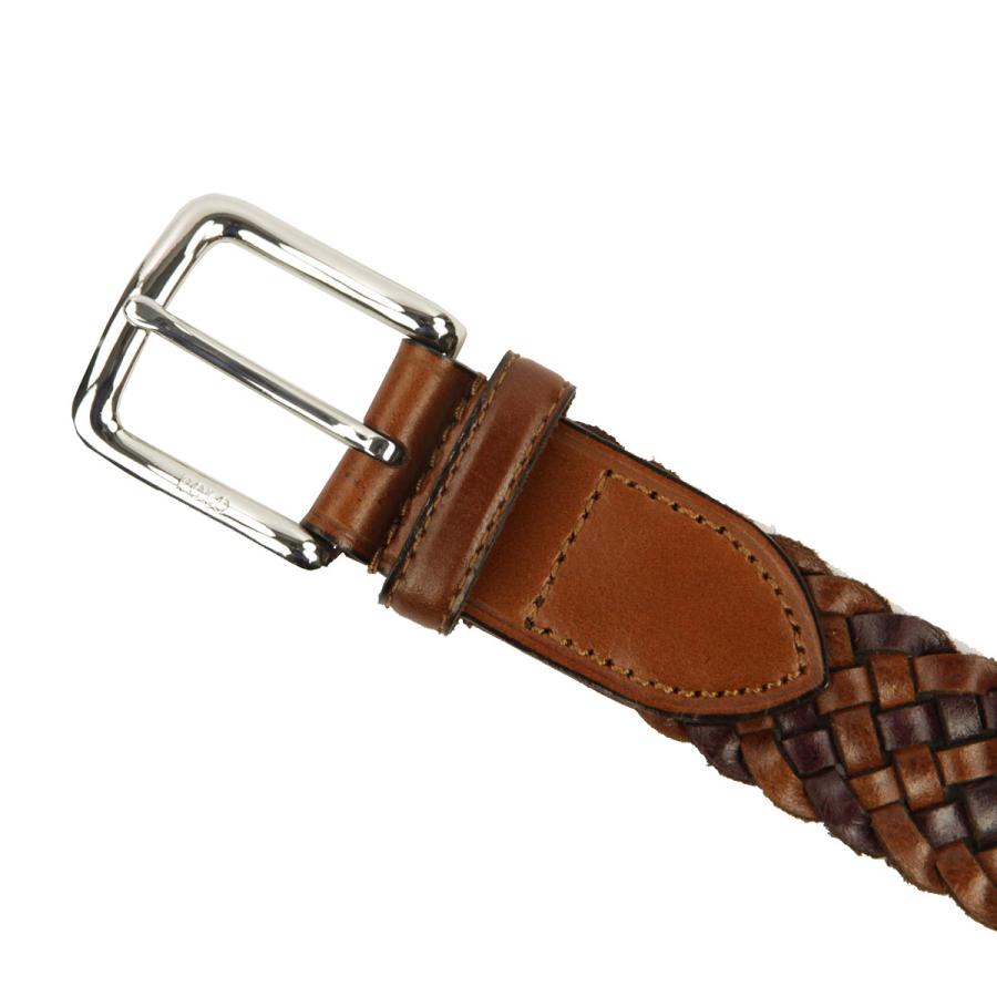 ポロ ラルフローレン メンズ ベルト 正規品 POLO RALPH LAUREN レザー メッシュベルト WSTEND BRAID-BELT SADDLE/DARK BRO 父の日 プレゼント ラッピングの画像