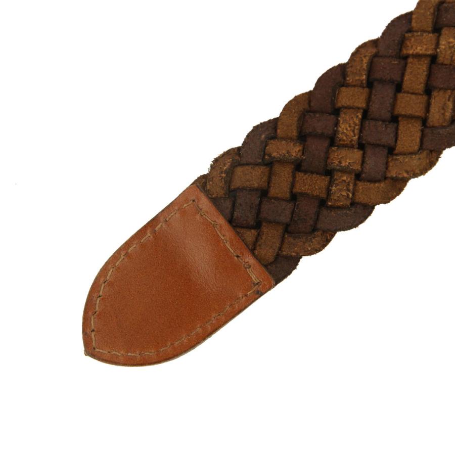 ポロ ラルフローレン メンズ ベルト 正規品 POLO RALPH LAUREN レザー メッシュベルト WSTEND BRAID-BELT SADDLE/DARK BRO 父の日 プレゼント ラッピングの画像
