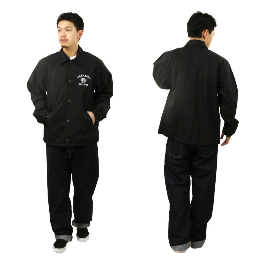カーハート メンズ コーチジャケット 正規品 CARHARTT WIP ボタンダウン アウター EIGHTYNINE COACH JACKET BLACK / WHITE 父の日 プレゼント ラッピングの画像