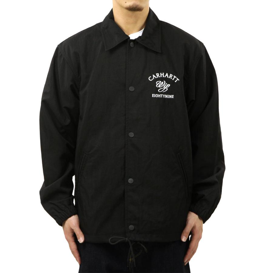 カーハート メンズ コーチジャケット 正規品 CARHARTT WIP ボタンダウン アウター EIGHTYNINE COACH JACKET BLACK / WHITE 父の日 プレゼント ラッピングの画像
